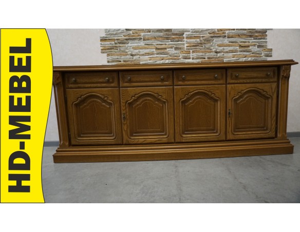 KOMODA DĘBOWA 4 DRZWIOWA SZER. 208 CM