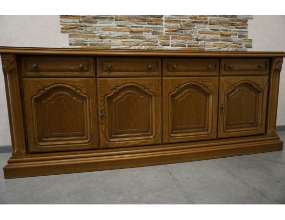 KOMODA DĘBOWA 4 DRZWIOWA SZER. 208 CM