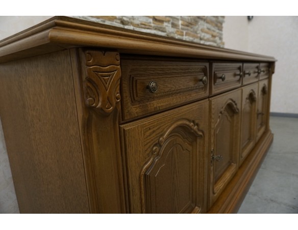 KOMODA DĘBOWA 4 DRZWIOWA SZER. 208 CM