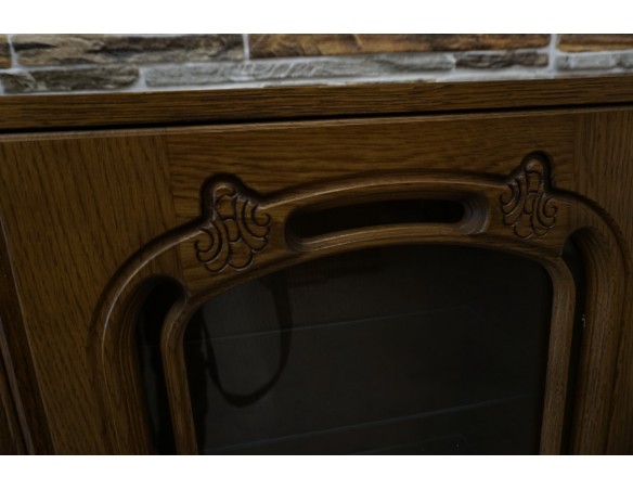 WITRYNA DĘBOWA STOJĄCA / WISZĄCA BAREK GABLOTA SZER. 155 CM