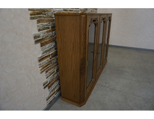 WITRYNA DĘBOWA STOJĄCA / WISZĄCA BAREK GABLOTA SZER. 155 CM