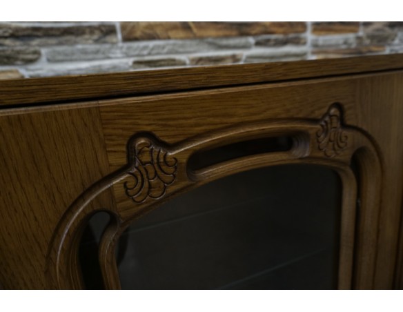 WITRYNA DĘBOWA STOJĄCA / WISZĄCA BAREK GABLOTA SZER. 155 CM