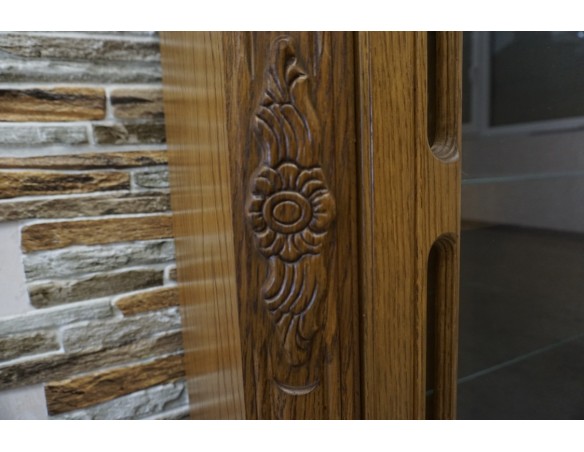 WITRYNA DĘBOWA STOJĄCA / WISZĄCA BAREK GABLOTA SZER. 155 CM