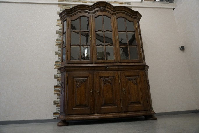 WITRYNA Z KOMODĄ CIEMNY LITY DĄB SZER. 169CM