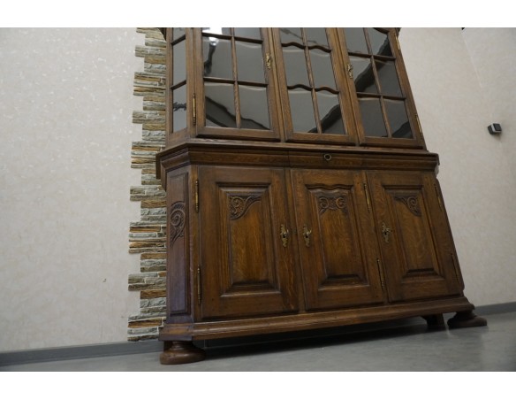 WITRYNA Z KOMODĄ CIEMNY LITY DĄB SZER. 169CM