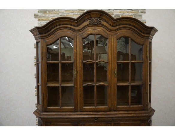 WITRYNA Z KOMODĄ CIEMNY LITY DĄB SZER. 169CM