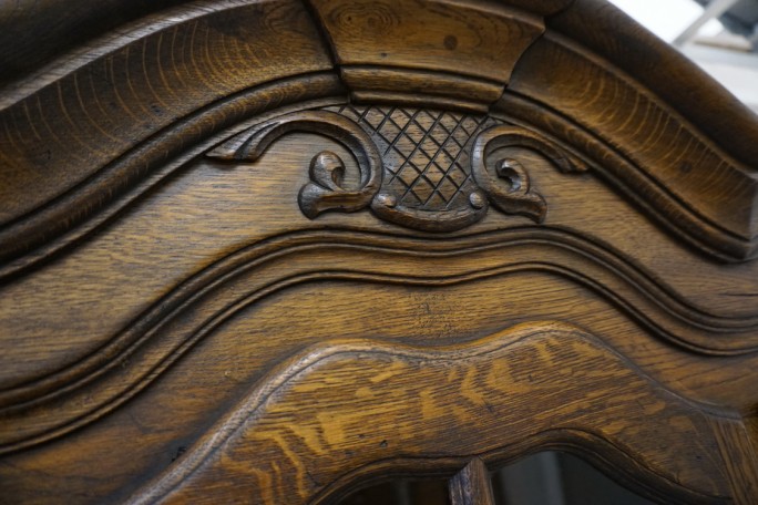 WITRYNA Z KOMODĄ CIEMNY LITY DĄB SZER. 169CM