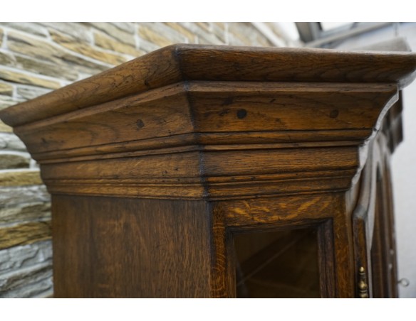 WITRYNA Z KOMODĄ CIEMNY LITY DĄB SZER. 169CM