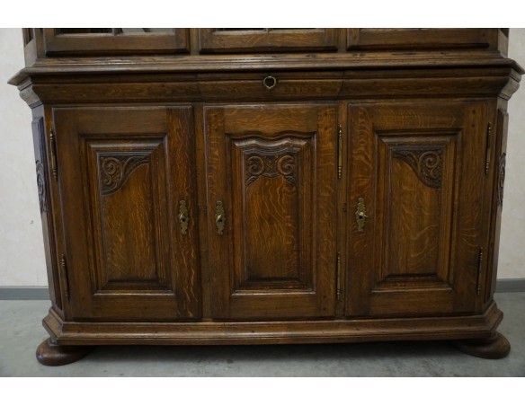 WITRYNA Z KOMODĄ CIEMNY LITY DĄB SZER. 169CM