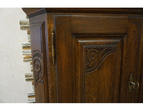 WITRYNA Z KOMODĄ CIEMNY LITY DĄB SZER. 169CM