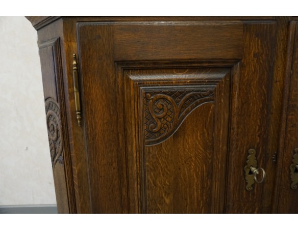 WITRYNA Z KOMODĄ CIEMNY LITY DĄB SZER. 169CM