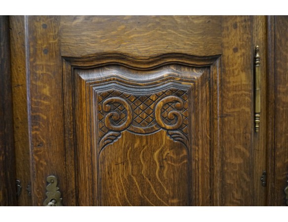 WITRYNA Z KOMODĄ CIEMNY LITY DĄB SZER. 169CM