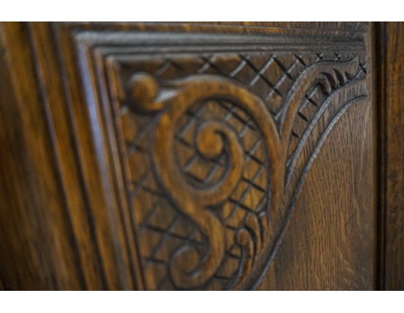 WITRYNA Z KOMODĄ CIEMNY LITY DĄB SZER. 169CM