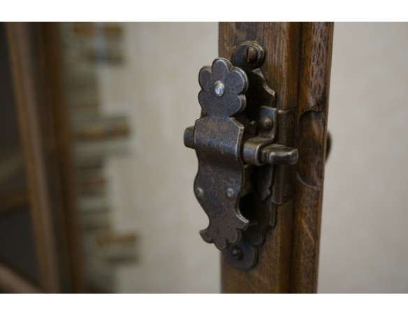 WITRYNA Z KOMODĄ CIEMNY LITY DĄB SZER. 169CM