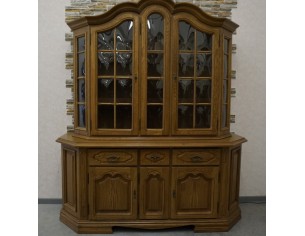 WITRYNA Z KOMODĄ DĘBOWA PODŚWIETLANA SZER. 185 CM 2