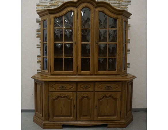 WITRYNA Z KOMODĄ DĘBOWA PODŚWIETLANA SZER. 185 CM