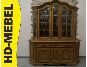 WITRYNA Z KOMODĄ DĘBOWA PODŚWIETLANA SZER. 185 CM