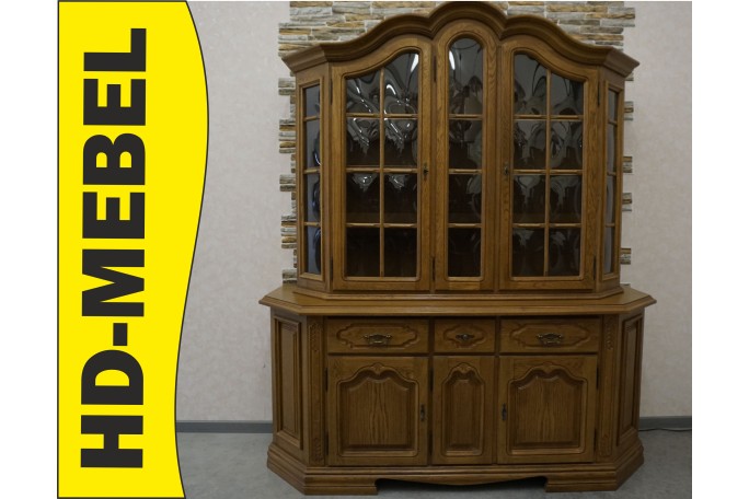 WITRYNA Z KOMODĄ DĘBOWA PODŚWIETLANA SZER. 185 CM