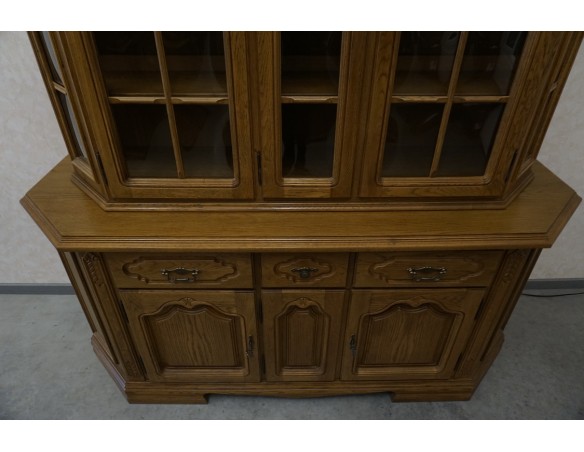 WITRYNA Z KOMODĄ DĘBOWA PODŚWIETLANA SZER. 185 CM