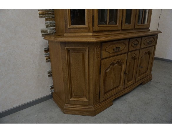 WITRYNA Z KOMODĄ DĘBOWA PODŚWIETLANA SZER. 185 CM