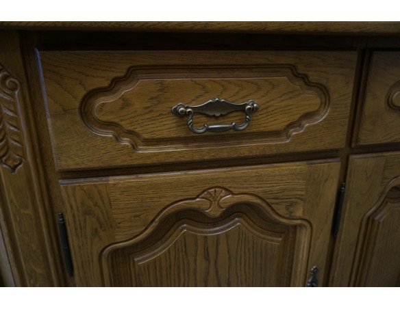 WITRYNA Z KOMODĄ DĘBOWA PODŚWIETLANA SZER. 185 CM