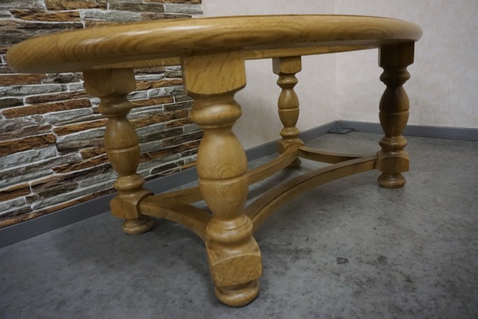 ŁAWA OWALNA JASNY LITY DĄB SZKŁO FREZOWANE...