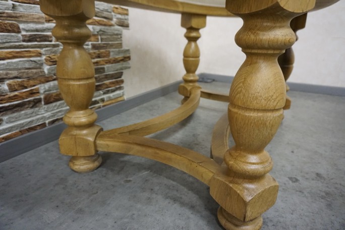 ŁAWA OWALNA JASNY LITY DĄB SZKŁO FREZOWANE...