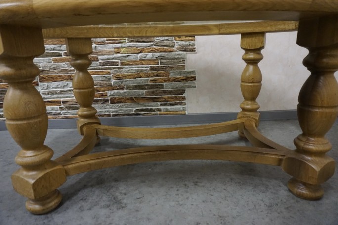 ŁAWA OWALNA JASNY LITY DĄB SZKŁO FREZOWANE...