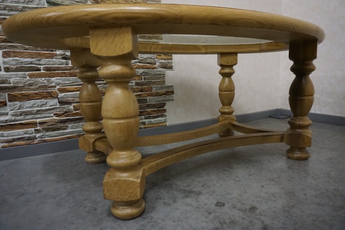 ŁAWA OWALNA JASNY LITY DĄB SZKŁO FREZOWANE...