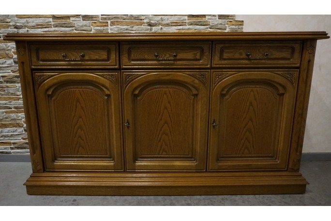 KOMODA DĘBOWA 3 DRZWIOWA SZER. 162 CM