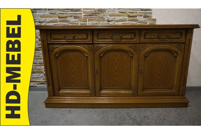 KOMODA DĘBOWA 3 DRZWIOWA SZER. 162 CM