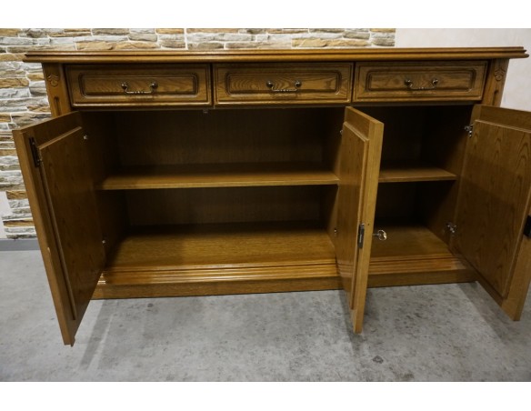 KOMODA DĘBOWA 3 DRZWIOWA SZER. 162 CM