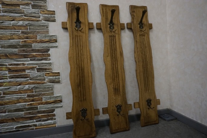 WIESZAKI 3 SZTUKI DO PRZEDPOKOJU DĘBOWE