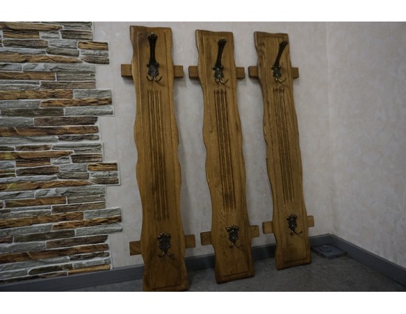 WIESZAKI 3 SZTUKI DO PRZEDPOKOJU DĘBOWE