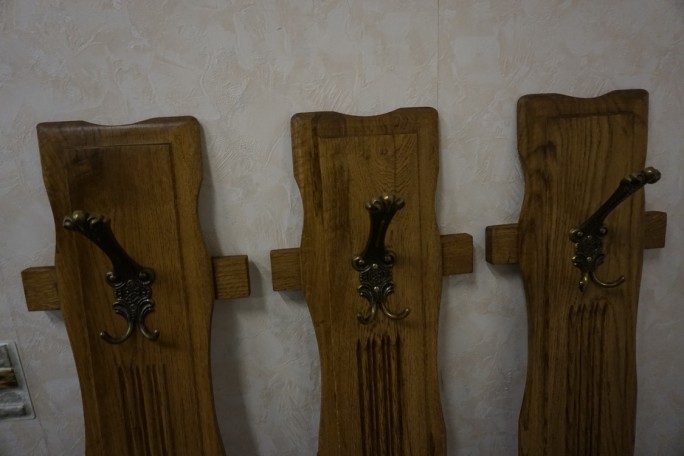 WIESZAKI 3 SZTUKI DO PRZEDPOKOJU DĘBOWE