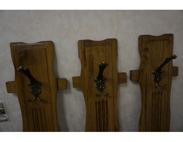 WIESZAKI 3 SZTUKI DO PRZEDPOKOJU DĘBOWE