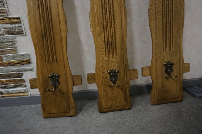 WIESZAKI 3 SZTUKI DO PRZEDPOKOJU DĘBOWE