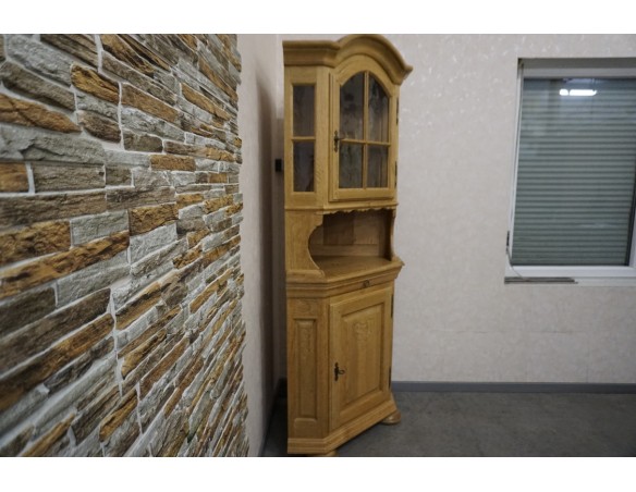 WITRYNA NAROŻNA Z LITEGO DĘBU JASNA NATURALNA 61/61 CM