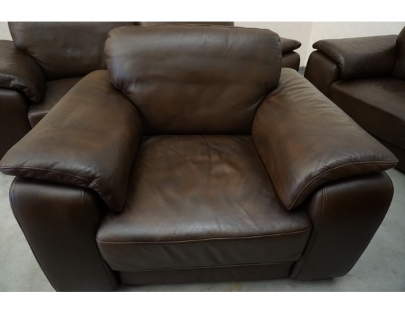 ZESTAW SKÓRA NATURALNA BRĄZOWA 3+2+1