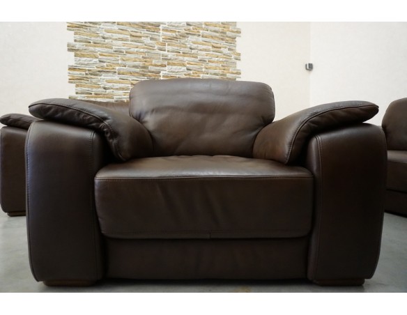 ZESTAW SKÓRA NATURALNA BRĄZOWA 3+2+1