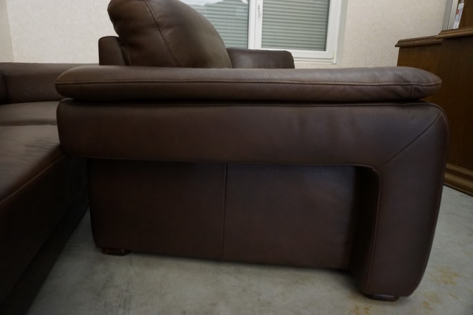 ZESTAW SKÓRA NATURALNA BRĄZOWA 3+2+1