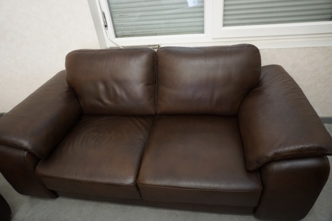 ZESTAW SKÓRA NATURALNA BRĄZOWA 3+2+1