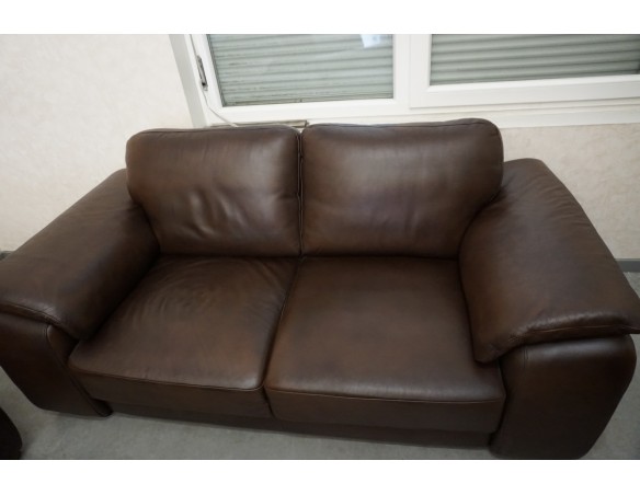 ZESTAW SKÓRA NATURALNA BRĄZOWA 3+2+1