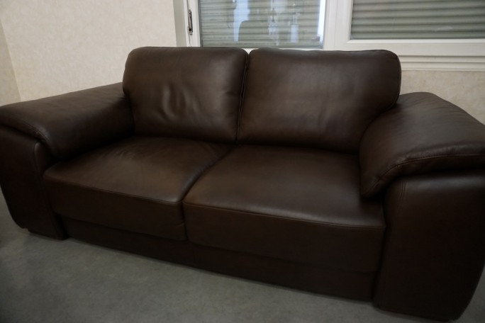 ZESTAW SKÓRA NATURALNA BRĄZOWA 3+2+1