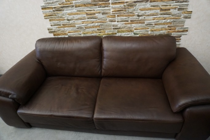 ZESTAW SKÓRA NATURALNA BRĄZOWA 3+2+1