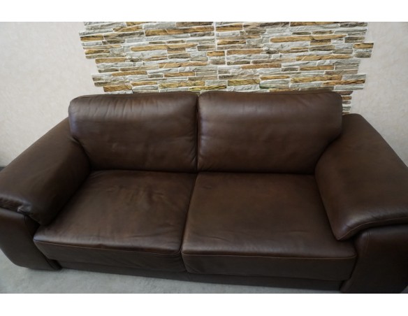 ZESTAW SKÓRA NATURALNA BRĄZOWA 3+2+1