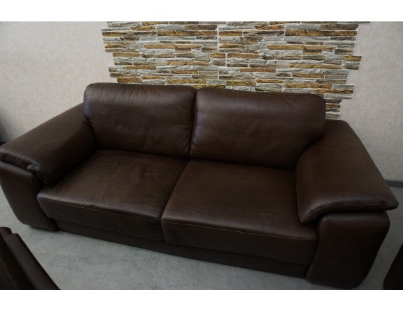 ZESTAW SKÓRA NATURALNA BRĄZOWA 3+2+1