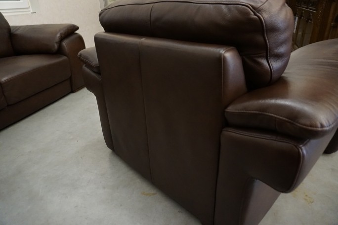 ZESTAW SKÓRA NATURALNA BRĄZOWA 3+2+1