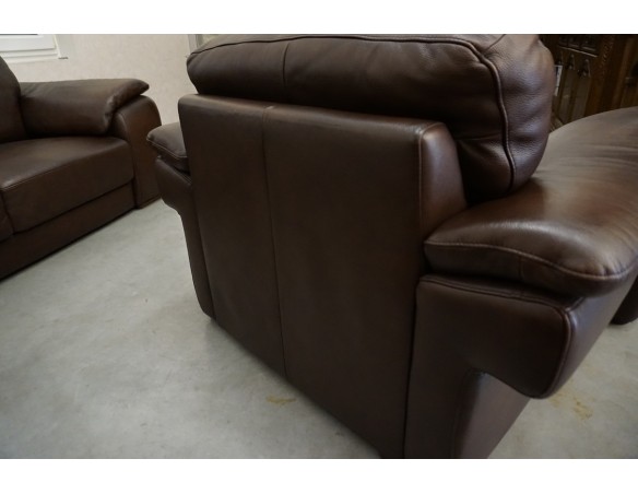 ZESTAW SKÓRA NATURALNA BRĄZOWA 3+2+1