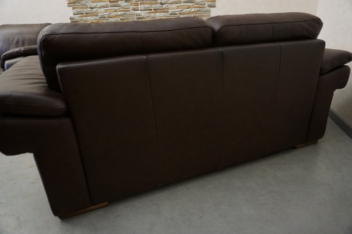 ZESTAW SKÓRA NATURALNA BRĄZOWA 3+2+1